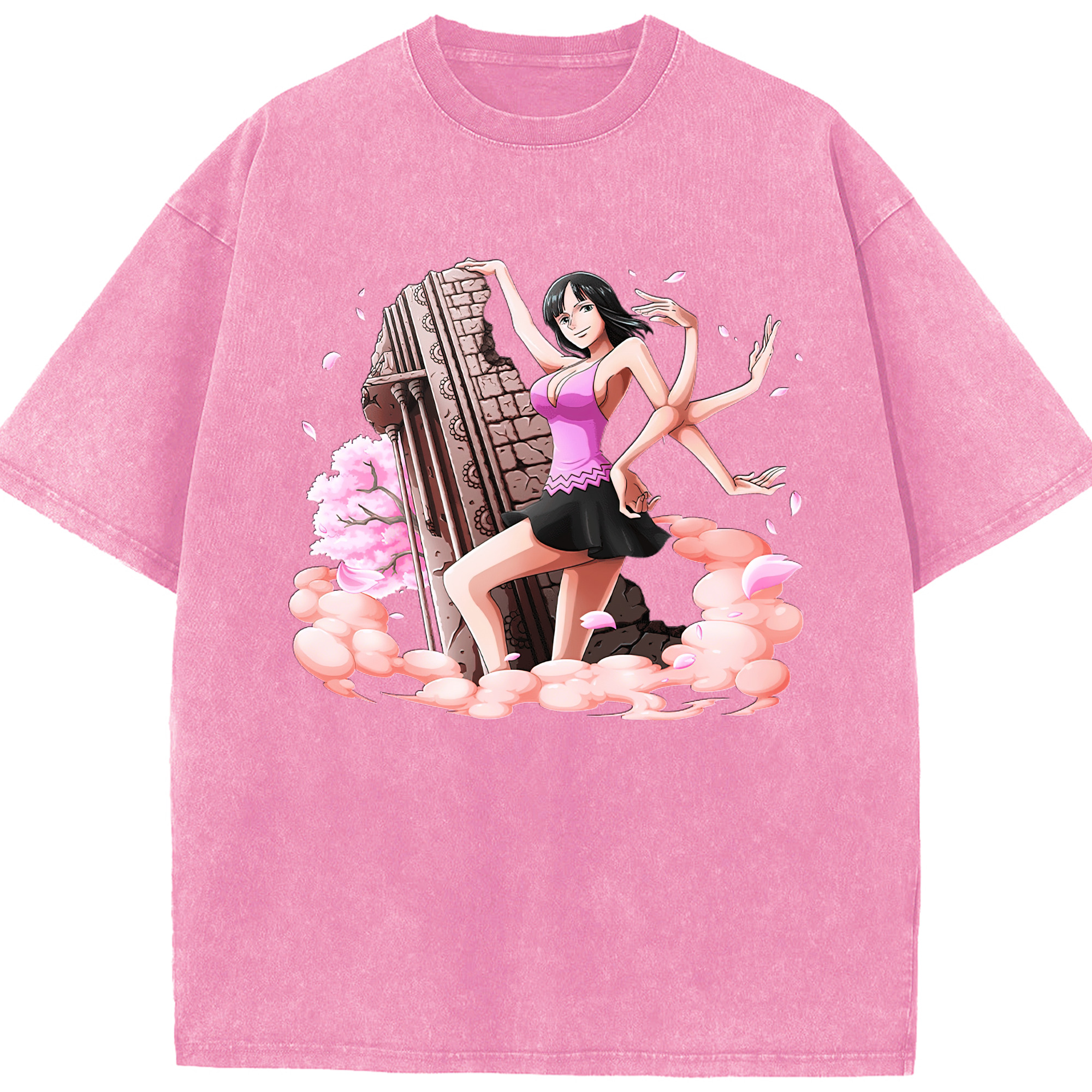 ワンピース ニコ・ロビン ONE PIECE Nico Robin 綿100% ヴィンテージ風 半袖Tシャツ（フロントプリント）